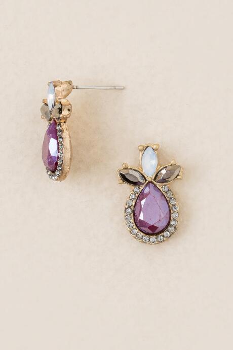 Francesca's Kelly Flower Stud Earring - Purple