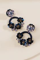Francesca's Trinity Sequined Circle Statement Earrings In Navy - Navy