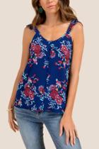 Francesca Inchess Alexa Ruffle Sleeve Tank Top - Navy