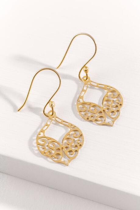 Francesca's Fran Filigree Teardrop Earrings - Gold