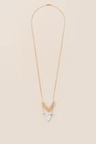 Francesca's Ellie Howlite Arrow Pendant Necklace - White