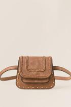 Francesca's Emma Stud And Braid Belt Bag - Tan