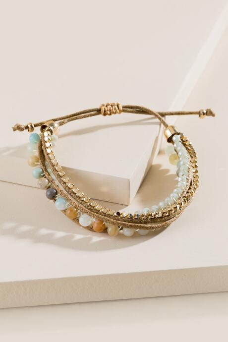 Francesca's Lennon Semi Precious Bracelet - Olive