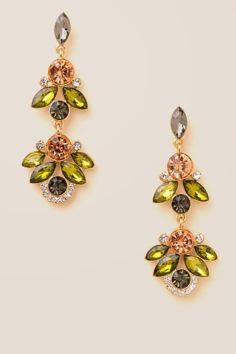 Francesca's Tricia Flower Statement Earrings - Multi
