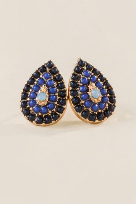 Francesca's Noelle Beaded Studs - Blue