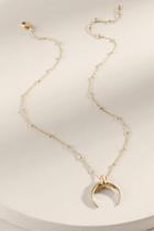 Francesca's Renee Metal Bullhorn Pendant Necklace - Gold