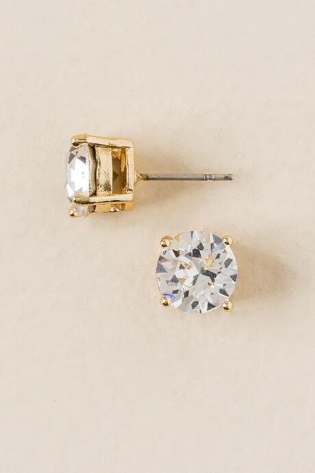 Francesca's Swarovski Stud Earring In Clear Crystal - Crystal