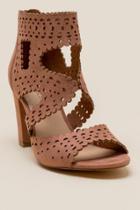 Francesca's Bobby Laser Cut Peep Toe Shootie - Blush