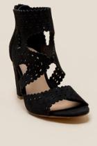Francesca's Bobby Laser Cut Peep Toe Shootie - Black