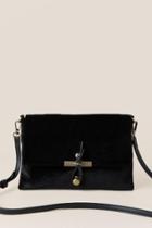 Francesca's Jeanne Velvet Hook Crossbody - Black
