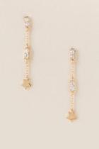 Francesca's Harper Cubic Zirconia Chain Linear Earring - Crystal