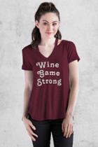 Francesca's Wine Game Graphic Tee - Burgundy