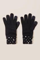 Francesca's Jaclyn Pearl Beaded Gloves - Black