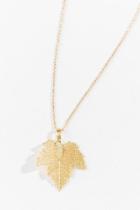 Francesca's Cara Filigree Leaf Necklace - Gold