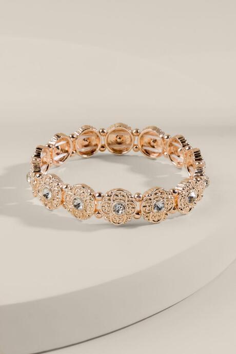 Carole, Inc Andi Filigree Rose Gold And Crystal Bracelet - Rose/gold