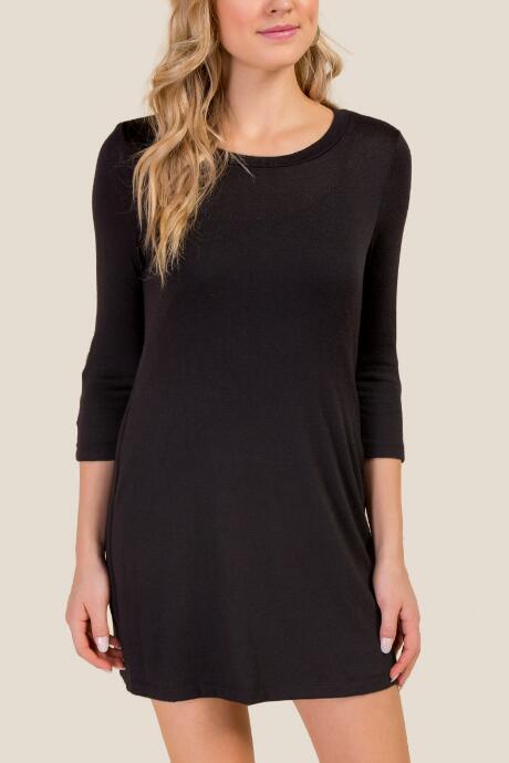 Francesca Inchess Lola Button Sleeve Sweater Dress - Black