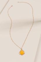 Francesca's Kendall Pendant Drop Necklace - Yellow
