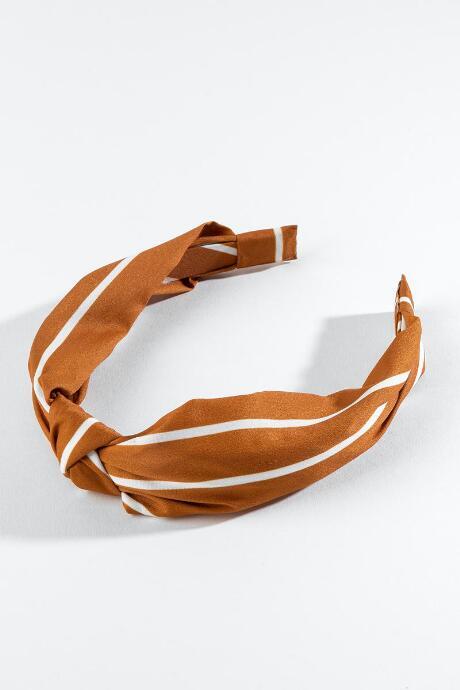 Francesca's Kelly Striped Top Knot Headband - Marigold