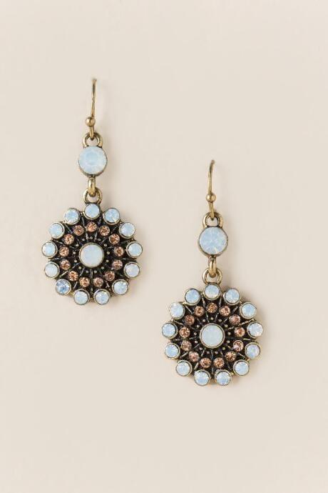 Francesca's Bridget Opal Floral Earrings - White