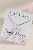 Francesca's Power Stone Rose Quartz Wire Necklace - Pale Pink
