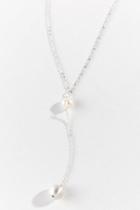 Francesca's Finley Pearl Y Necklace - Silver