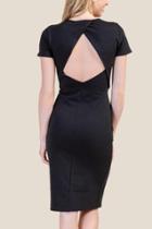 Francesca's Trista Open Back Ponte Dress - Black