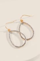 Francesca's Kayla Pave Open Teardrop Earrings - Light Blue