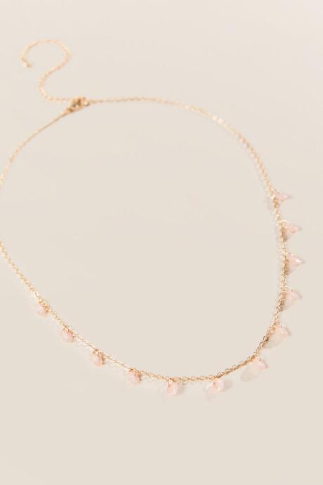 Francesca's Scarlet Delicate Necklace In Gold - Crisp Champagne