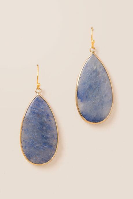 Francesca's Demi Long Teardrop Earring In Blue - Light Blue