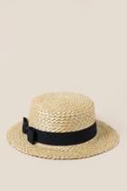 Francescas Cailyn Straw Boater Hat - Natural