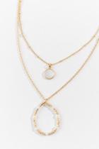 Francesca's Raine Pearl Double Pendant Necklace - Ivory