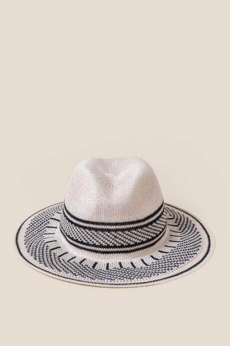 Francesca's Dawn Tonal Knit Panama - Black/white