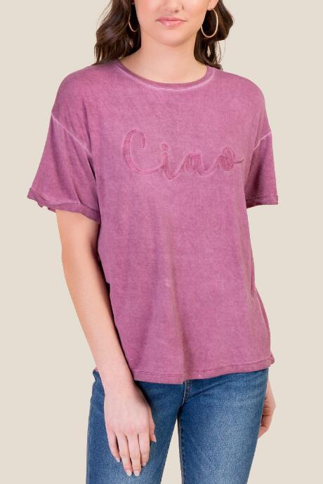 Francesca's Ciao Graphic Tee - Fuchsia