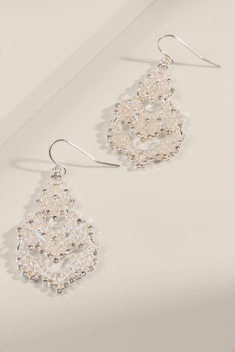 Francesca's Aria Filigree Statement Earrings - Silver