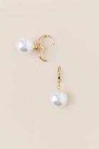 Francesca's Alyson Huggie Pearl Drop Earring - Pearl