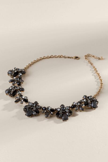 Francesca's Bianca Crystal Statement Necklace - Black