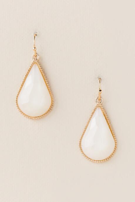 Francesca's Vanessa Teardrop Earring In Ivory - Ivory