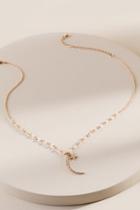 Francesca's Kristen Pav Moon Pendant Necklace - Ivory