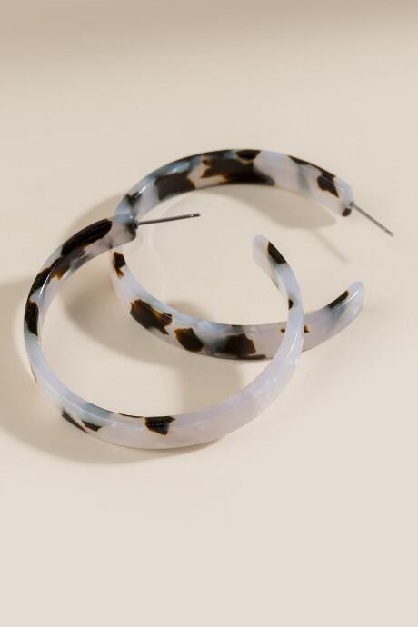 Francesca's Hailey Flat Hoop Earrings - Amber