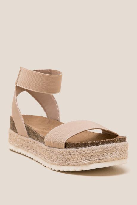 Francesca's Kimberly Flatform Sandal - Nude