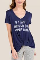 Francesca's Bring My Dog Graphic Tee - Navy