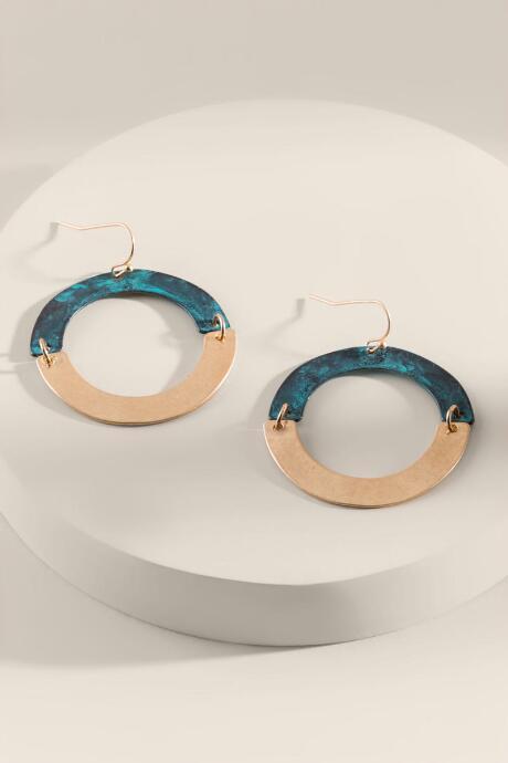 Francesca's Adrianna Circle Drop Earrings - Turquoise