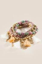 Francesca's Harleigh Beaded Tassel Bracelet Set - Multi
