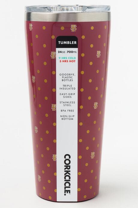 Corkcicle Fsu Polka Dot Tumbler - Maroon