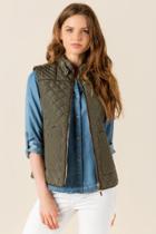 Quinn Denver Quilted Puffer Vest - Olive