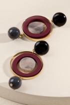 Francesca's Rylee Orbital Statement Earrings - Burgundy