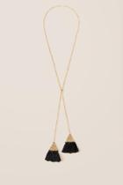 Francesca Inchess Tegan Fringe Wrap Necklace In Black - Black
