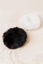 Francesca Inchess Ashlynn Faux Fur Scrunchies In Black - Black/white
