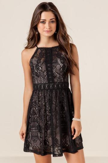 Bird Cage Joella Lace Dress - Black