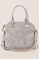 Francesca's Annemarie Perforated Gray Satchel - Gray